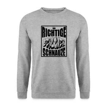 Berlin Souvenir Touristen Hauptstadt Metropole BLN - Unisex Pullover - Weißgrau meliert - Vorne - Alina (178cm) & Michal (187cm)