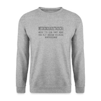 Chef Sprüche Vorgesetzter Büro Teamleiter Firma - Unisex Pullover - Weißgrau meliert - Vorne - Alina (178cm) & Michal (187cm)