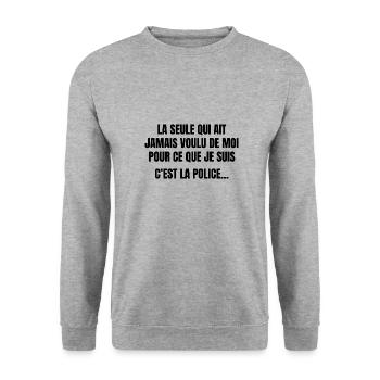 la seule qui ait jamais voulu de moi - Sweat-shirt Unisexe - gris chiné - Devant - Alina (178cm) & Michal (187cm)