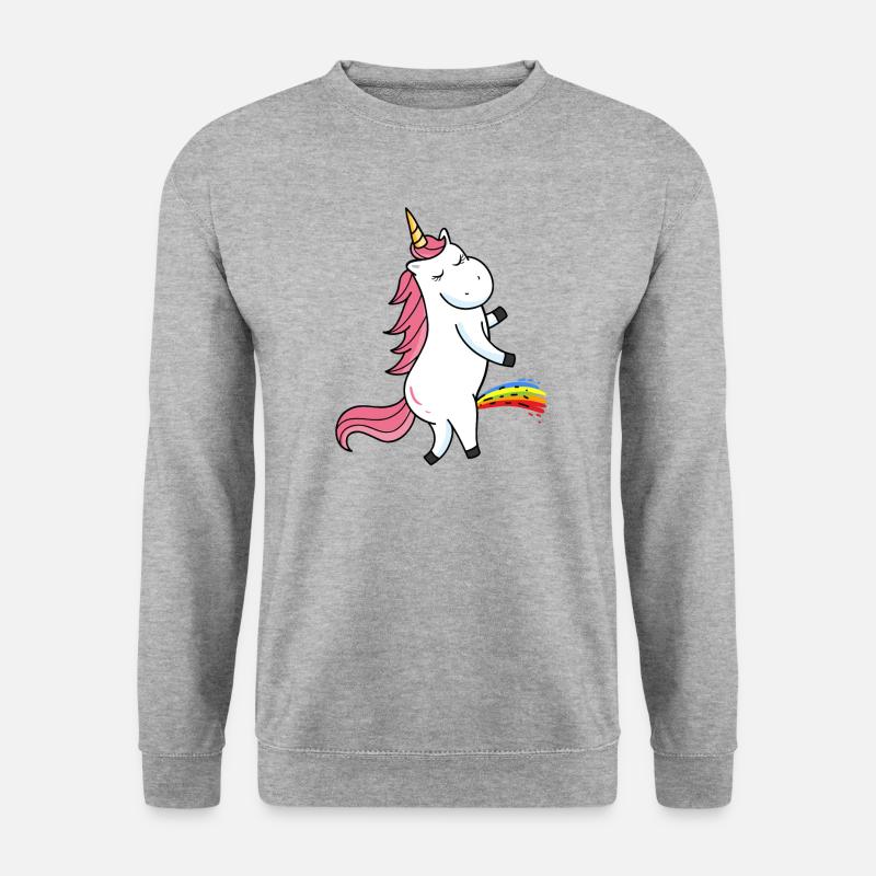 Einhorn - Unisex Pullover - Weißgrau meliert