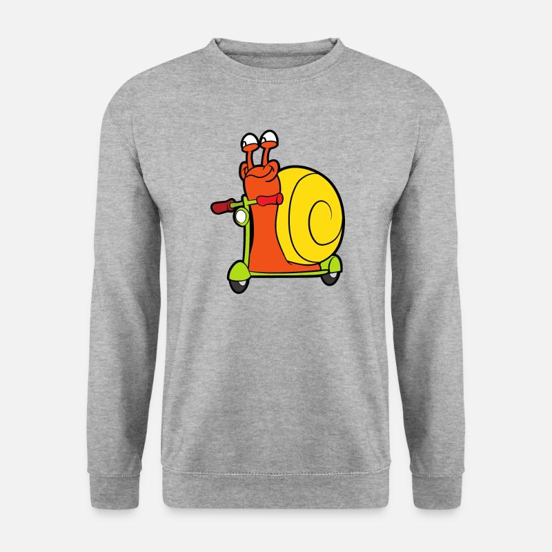 Schnecke - Unisex Pullover - Weißgrau meliert
