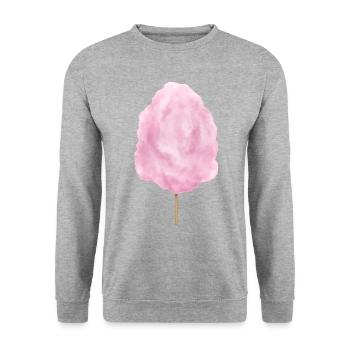 Pink cotton candy candy on the - Unisex Sweatshirt - salt & pepper - Front - Alina (178cm) & Michal (187cm)