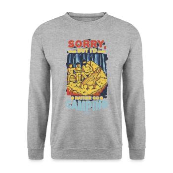 Camping - Unisex Pullover - Weißgrau meliert - Vorne - Alina (178cm) & Michal (187cm)