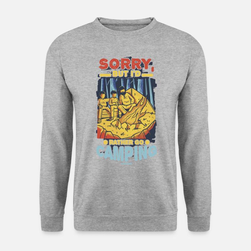 Camping - Unisex Pullover - Weißgrau meliert