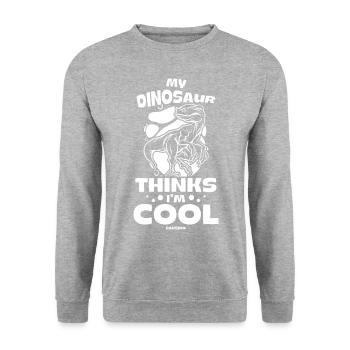 Mon dinosaure pense que je suis cool - Sweat-shirt Unisexe - gris chiné - Devant - Alina (178cm) & Michal (187cm)