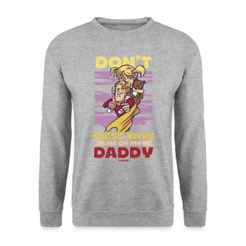 Papa Fille Enfant Fête des Pères Fille Cadeau - Sweat-shirt Unisexe - gris chiné - Devant - Alina (178cm) & Michal (187cm)