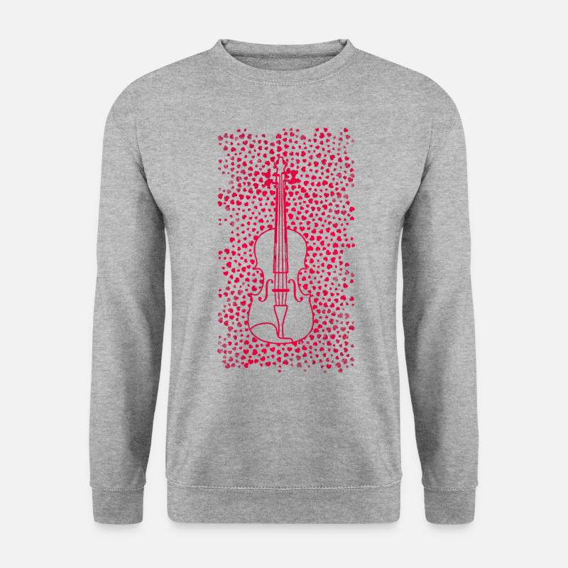 Violine Musik - Unisex Pullover - Weißgrau meliert