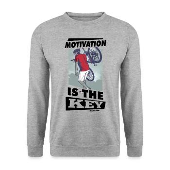 Motivation - Unisex Pullover - Weißgrau meliert - Vorne - Alina (178cm) & Michal (187cm)