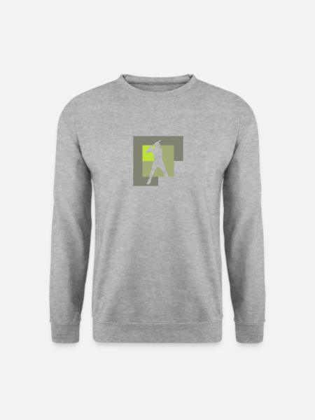 Baseball Baseballschläger Baseballer Batting - Unisex Pullover - Weißgrau meliert