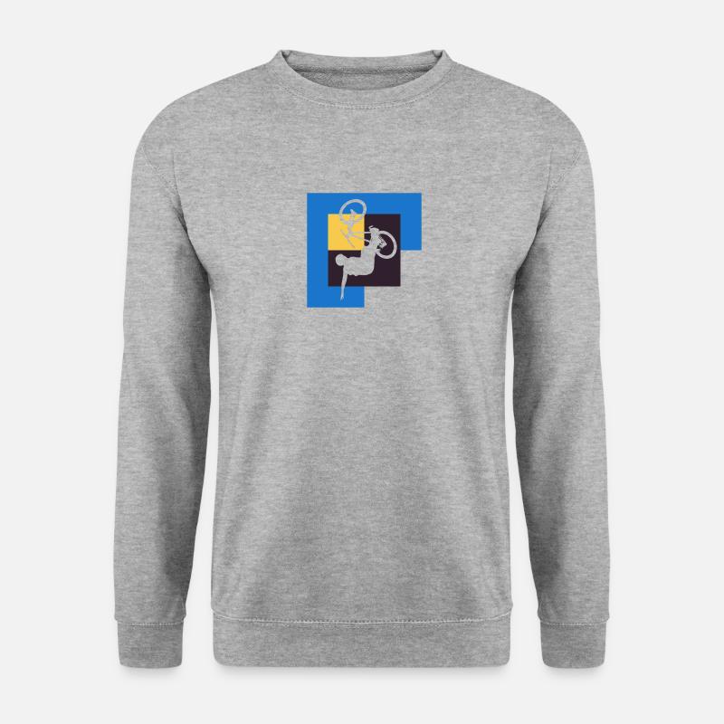 Mountainbiking Trail BMX Biker - Unisex Pullover - Weißgrau meliert