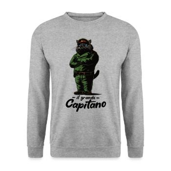 Mr Catnip - il grande Catpitano - Unisex Sweatshirt - salt & pepper - Front - Alina (178cm) & Michal (187cm)