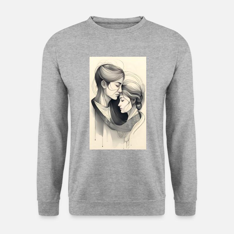 Vereintes lesbisches Paar mit Tinte - Unisex Pullover - Weißgrau meliert
