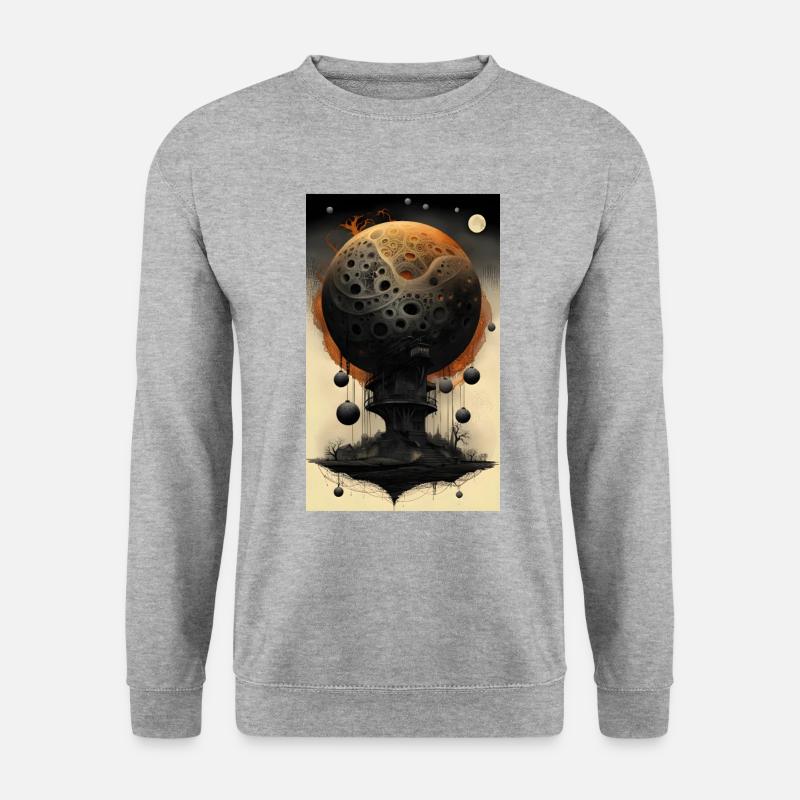 Düstere Kugelstruktur - Unisex Pullover - Weißgrau meliert
