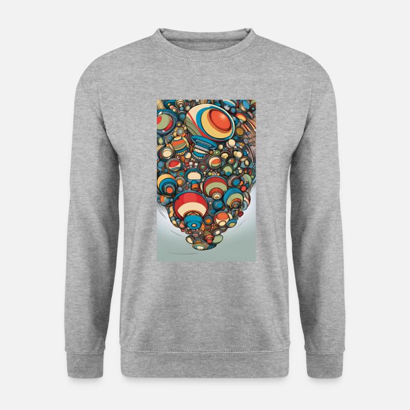 Abstrakte Karikatur von Tech-Sphären - Unisex Pullover - Weißgrau meliert