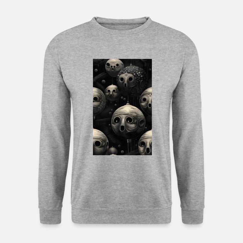 Graue Kugelflächen - Unisex Pullover - Weißgrau meliert