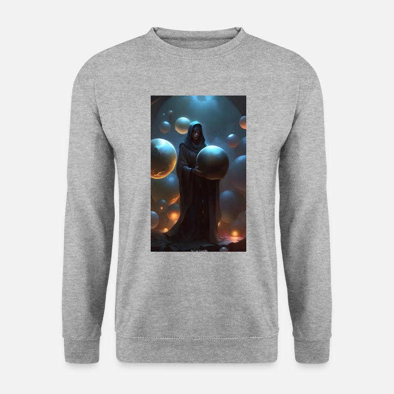 Hexe der Sphären & Kugeln - Unisex Pullover - Weißgrau meliert