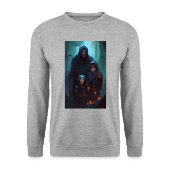 Gloomy medieval fantasy family - Unisex Sweatshirt - salt & pepper - Front - Alina (178cm) & Michal (187cm)
