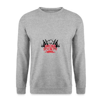 Rauch Gang - Geschenk Shisha Club Gras smoke - Unisex Pullover - Weißgrau meliert - Vorne - Alina (178cm) & Michal (187cm)
