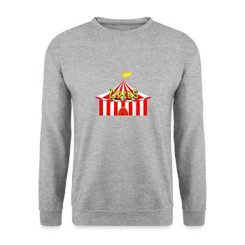 Zirkus Manege Clown Tiere Jongleur Artist Gaukler - Unisex Pullover - Weißgrau meliert - Vorne - Alina (178cm) & Michal (187cm)
