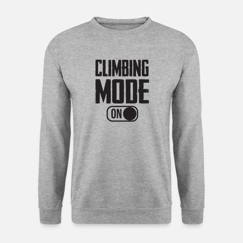 Klettermodus Einschalten Typografie - Unisex Pullover - Weißgrau meliert