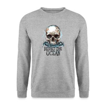 Diver Ocean Respect Dive - Unisex Pullover - Weißgrau meliert - Vorne - Alina (178cm) & Michal (187cm)