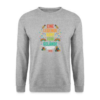 Eine Legende Geht Vom Gelände 2026 - Unisex Pullover - Weißgrau meliert - Vorne - Alina (178cm) & Michal (187cm)