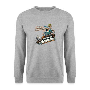 Rentner Fahrrad Ruhestand Spruch - Unisex Pullover - Weißgrau meliert - Vorne - Alina (178cm) & Michal (187cm)