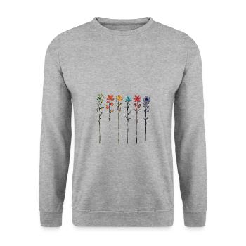 Subtle watercolour flowers - Unisex Sweatshirt - salt & pepper - Front - Alina (178cm) & Michal (187cm)