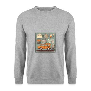 Boulangerie et boulangerie : une délicieuse combinaison - Sweat-shirt Unisexe - gris chiné - Devant - Alina (178cm) & Michal (187cm)