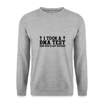 God Christ Christian Saying - Unisex Sweatshirt - salt & pepper - Front - Alina (178cm) & Michal (187cm)