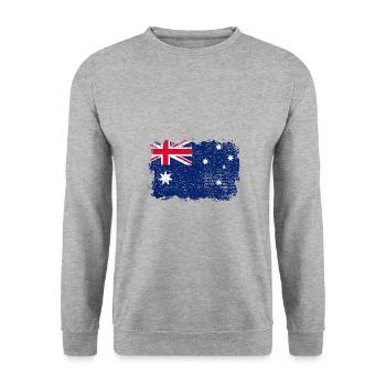 Australian Flag - Unisex Sweatshirt - salt & pepper - Front - Alina (178cm) & Michal (187cm)