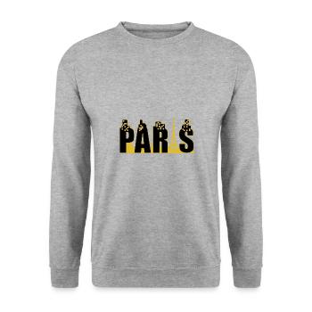 Paris Stadt Fraunkreich golden black - Unisex Pullover - Weißgrau meliert - Vorne - Alina (178cm) & Michal (187cm)
