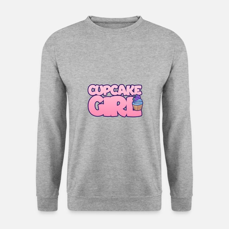 Cupcake Mädchen Backen - Unisex Pullover - Weißgrau meliert