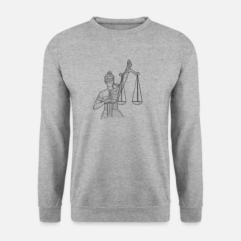 Justicia Sternzeichen Waage - Unisex Pullover - Weißgrau meliert