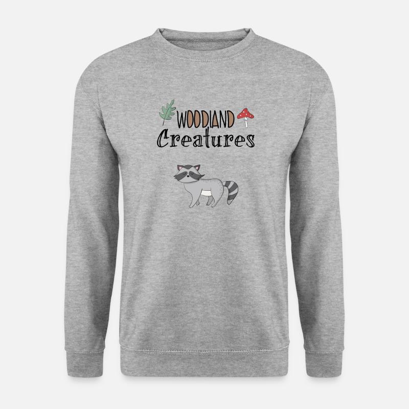 Waschbär Natur Heimat Waldbewohner Tier Süß - Unisex Pullover - Weißgrau meliert