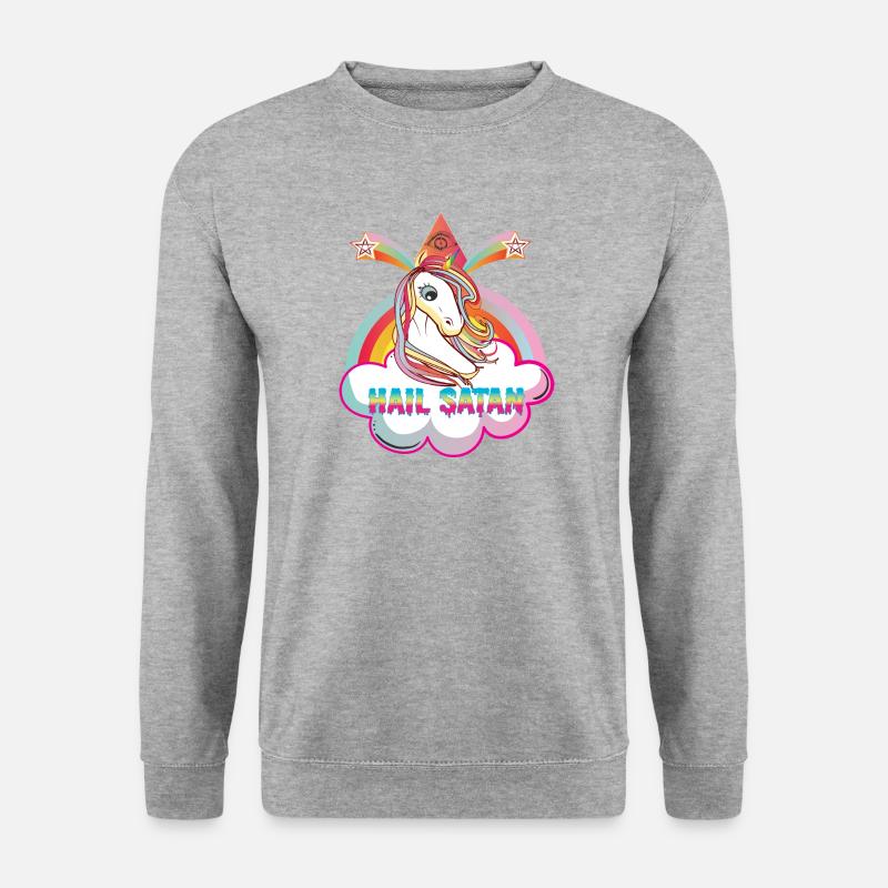 HAIL SATAN ! - Unisex Pullover - Weißgrau meliert