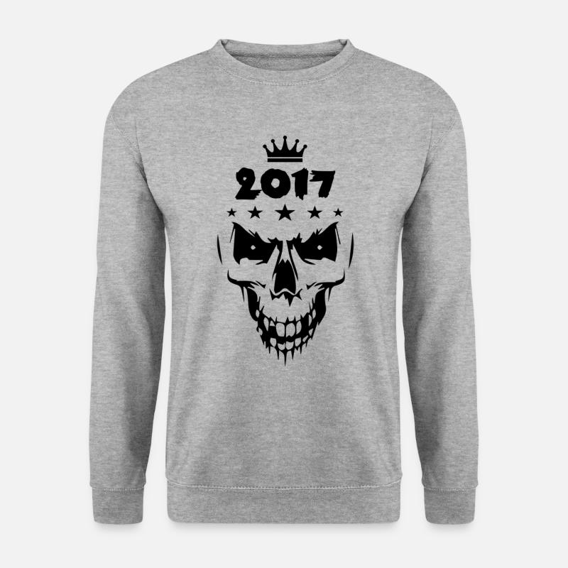 2017 Totenkopf - Unisex Pullover - Weißgrau meliert