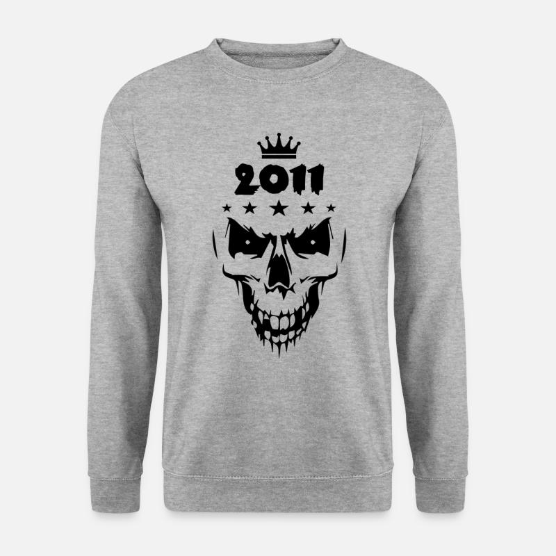 2011 Totenkopf - Unisex Pullover - Weißgrau meliert