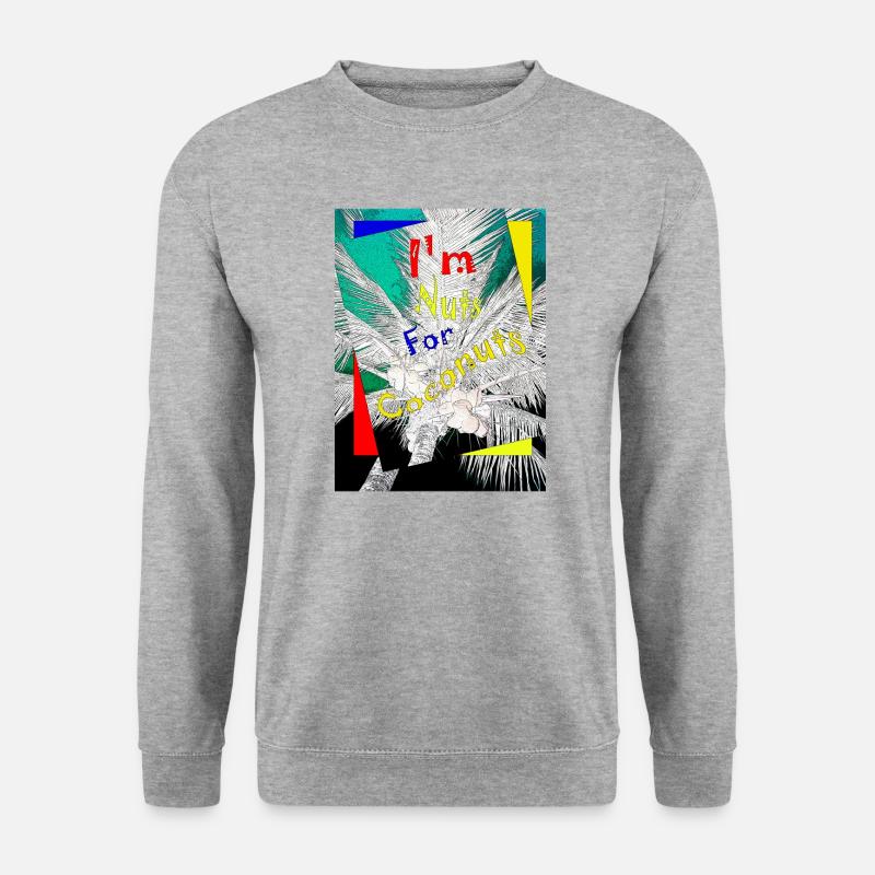 Ich bin verrückt nach Kokosnüssen - Unisex Pullover - Weißgrau meliert