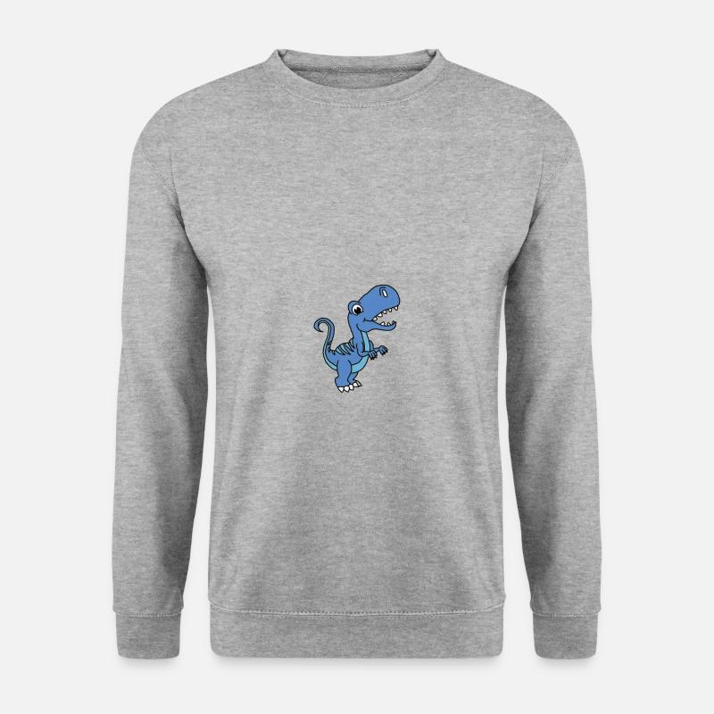 Dino blue - Unisex Pullover - Weißgrau meliert