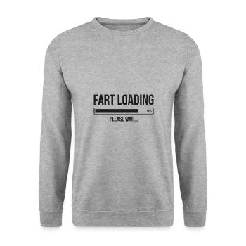 Fart Loading Funny Joke Humor Joke Smelly Gift - Unisex Sweatshirt - salt & pepper - Front - Alina (178cm) & Michal (187cm)