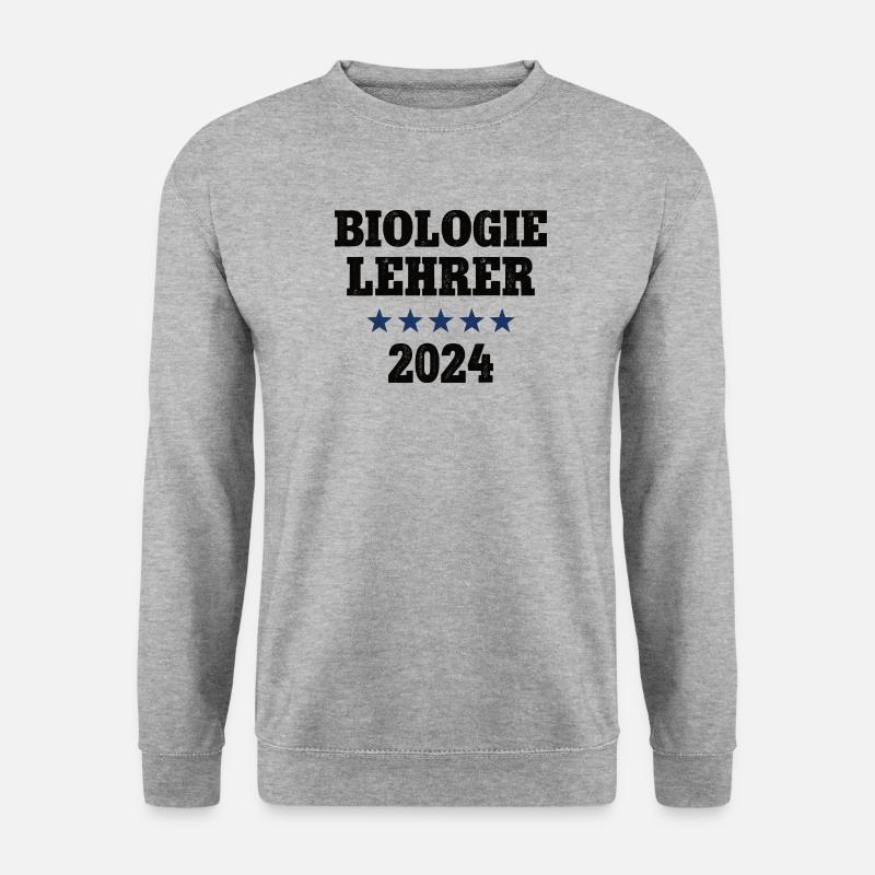 Biologielehrer 2024 Beruf Studium Lehramt Biologie - Unisex Pullover - Weißgrau meliert