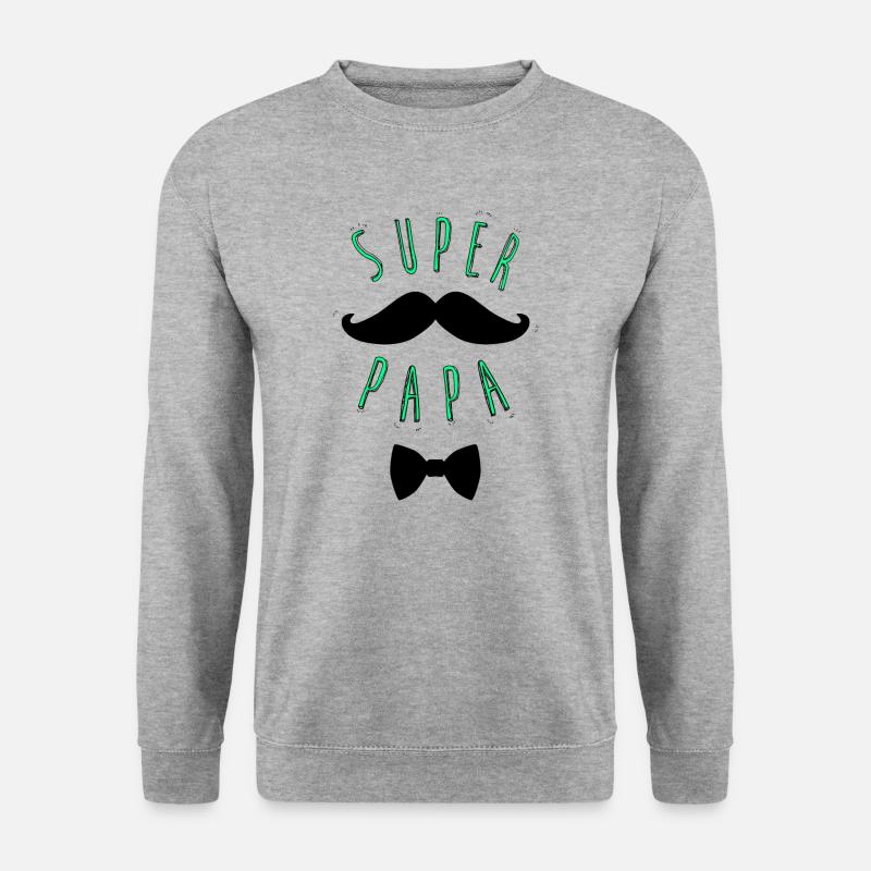 Supervati Schnurrbart - Unisex Pullover - Weißgrau meliert