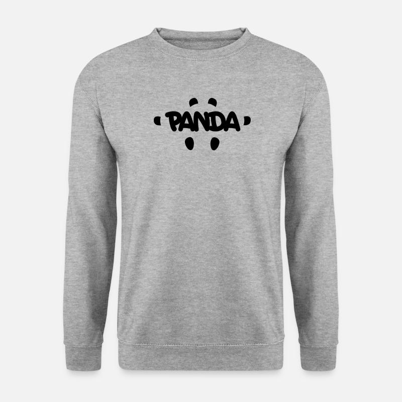 PANDA - Unisex Pullover - Weißgrau meliert