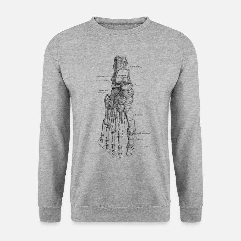 Menschlicher Körper - Fuß - Unisex Pullover - Weißgrau meliert