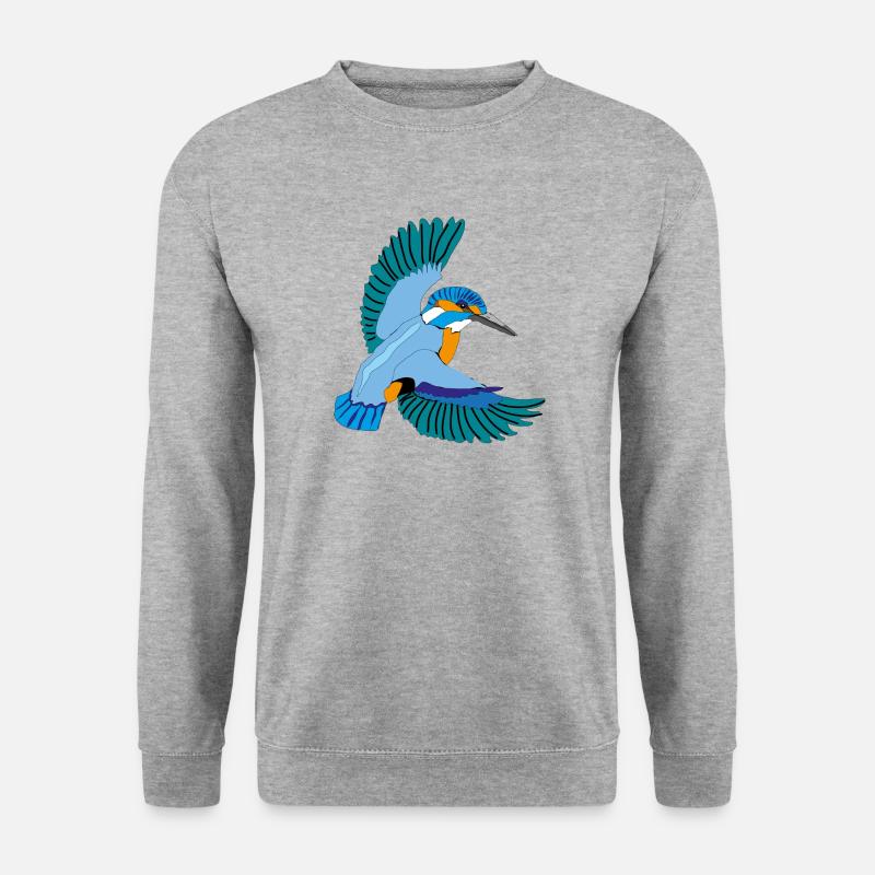 Eisvogel - Unisex Pullover - Weißgrau meliert