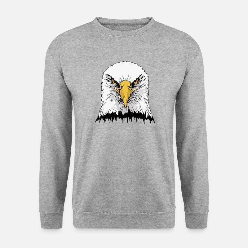 Eagle head - Unisex Pullover - Weißgrau meliert