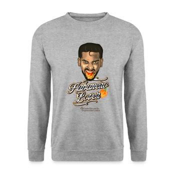Chili Fan T-Shirt Habanero Lover - Unisex Pullover - Weißgrau meliert - Vorne - Alina (178cm) & Michal (187cm)