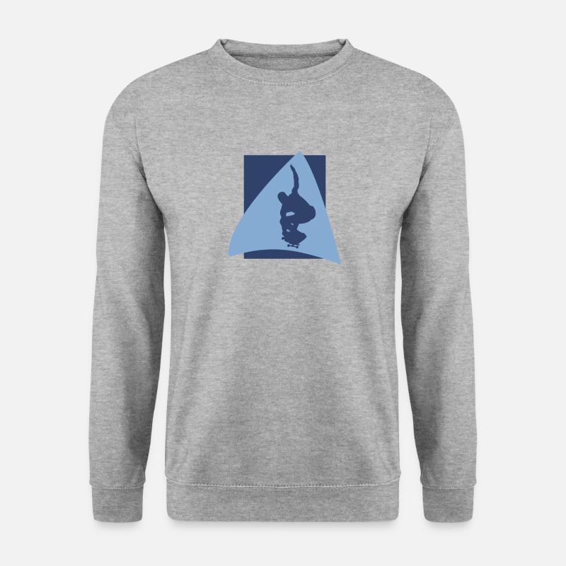 Skateboard Skater - Unisex Pullover - Weißgrau meliert
