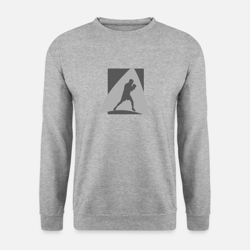 Boxkampf Boxkampf - Unisex Pullover - Weißgrau meliert